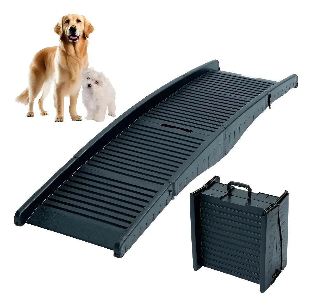 Rampa dobrável para cães Rampas para animais de estimação para carros cor preta