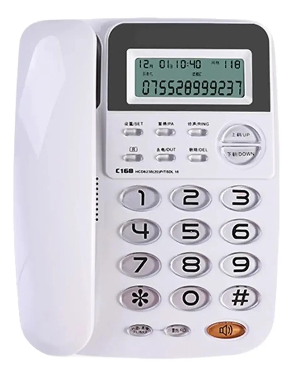 Vdaxvme - Telefone de escritório comercial com display VIP de chamadas e chamadas de 5 dígitos com código local de 24 tons de alarme multifuncionais