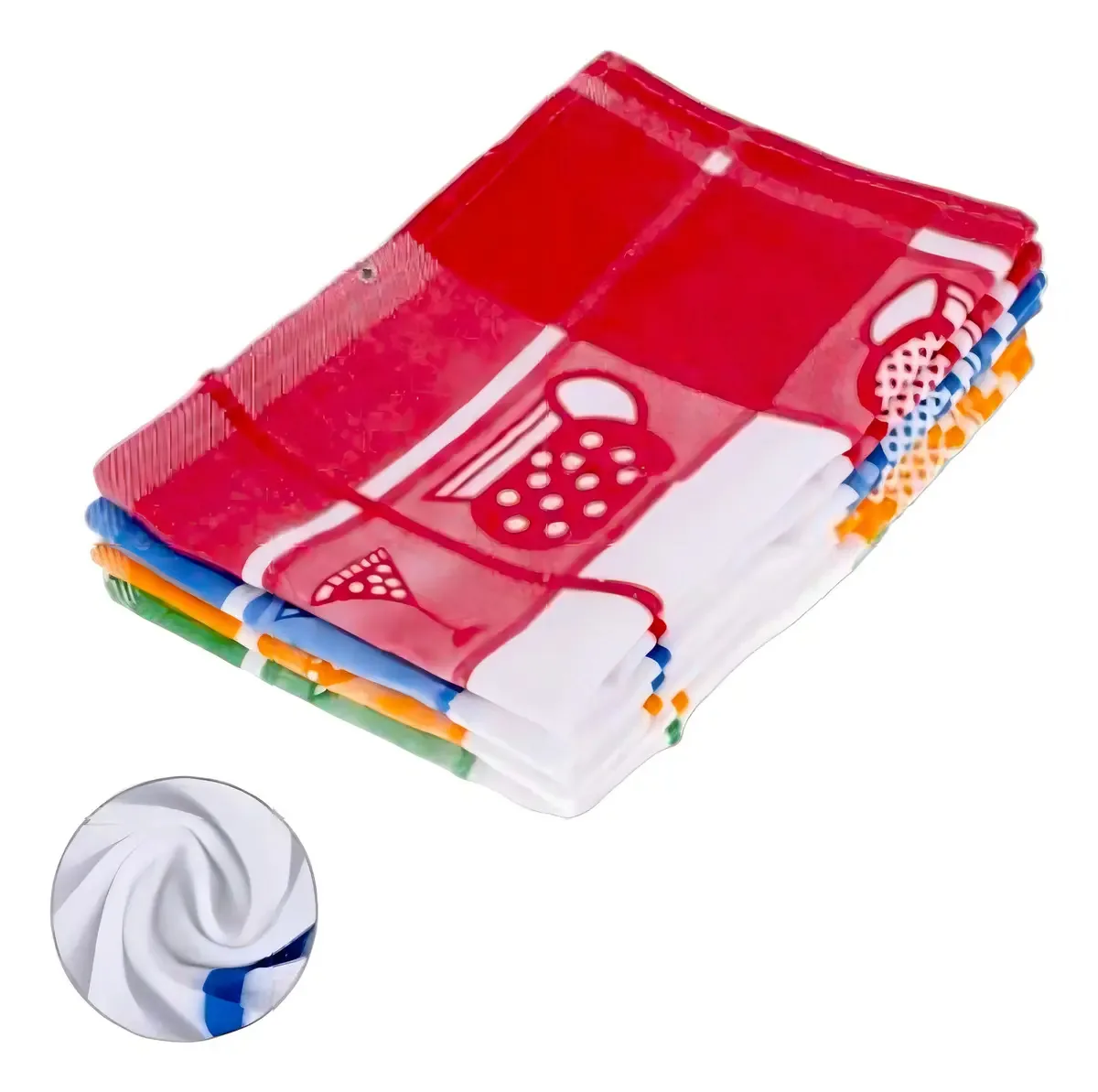 Conjunto de 4 toalhas de cozinha quadradas variadas