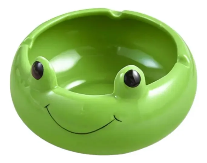 Cinzeiros de design animal, 10x4cm, cor verde limão, animais