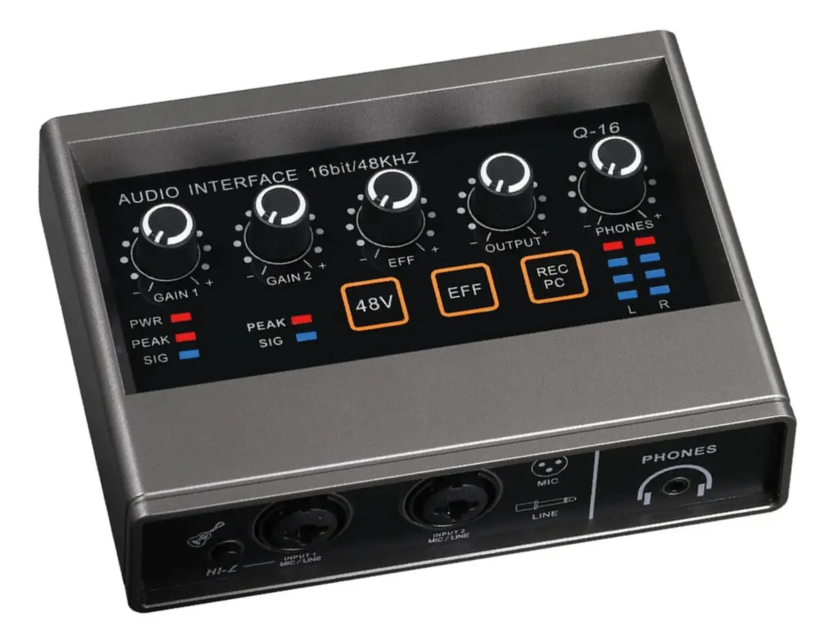 Placa de captura de som com conectividade USB para músicos e streamers