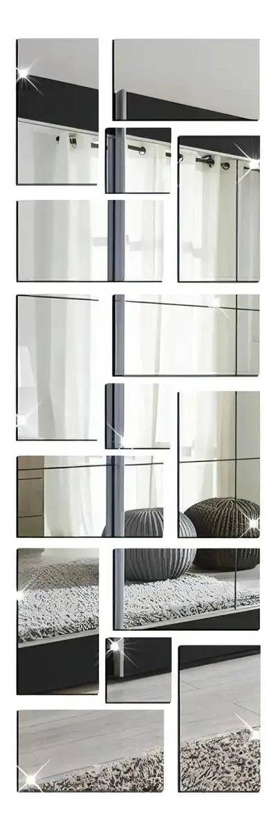 Espelho Decorativo Acrílico Quadrados E Retângulos
