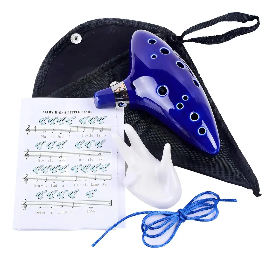 Ocarina Zelda + Cancionero + Manual Barata 12 Orificios Link, Ocarina Ceramic Alto C De 12 Hoyos Con Libro De Texto