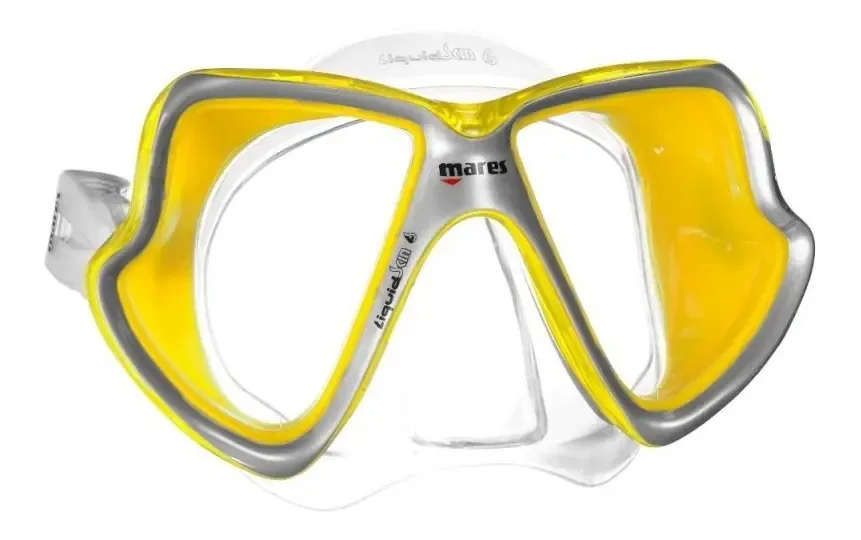 Máscara De Mergulho Mares X-vision Liquidskin Cor Amarelo