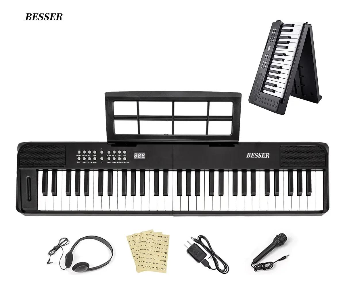 Besser Epo7590591 Teclado musical preto 61 teclas