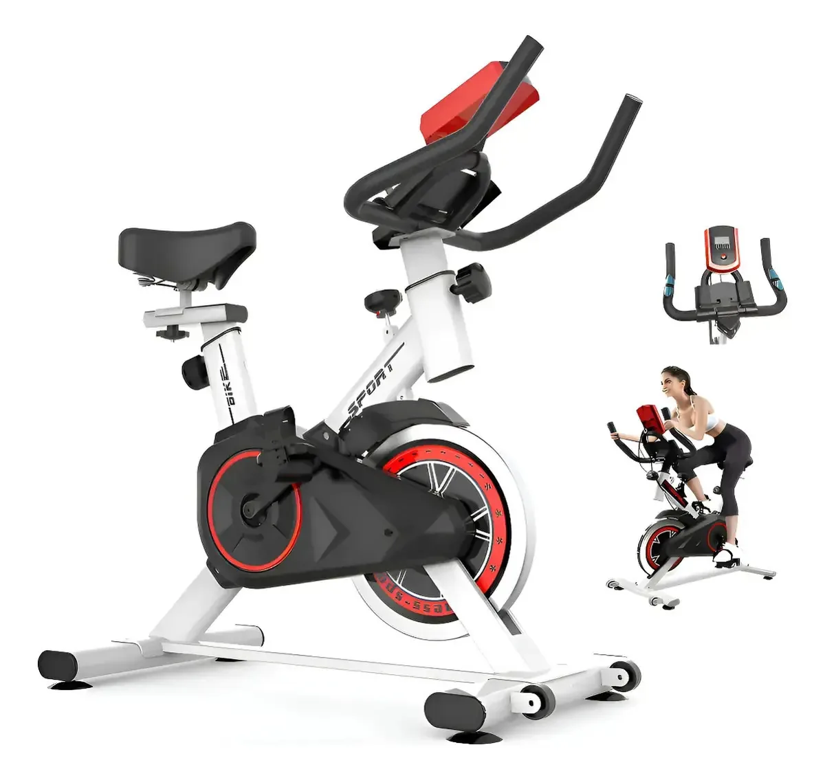 Bicicleta Ergométrica Fitness Para Cardio E Musculação Com Base Cor Preto E Vermelho Epsilon Marca Redfin 8kg Inercia