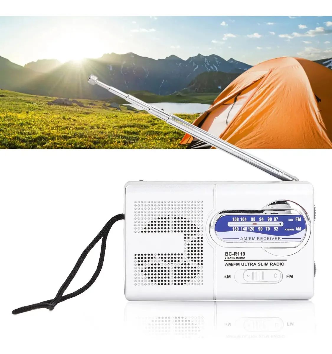 Rádio Digital, Ajuste De Botão Rotativo, Sintonização Manual, Receptor De Gama Completa, Mini Rádio De Bolso Para Uso Externo (bc-r119)