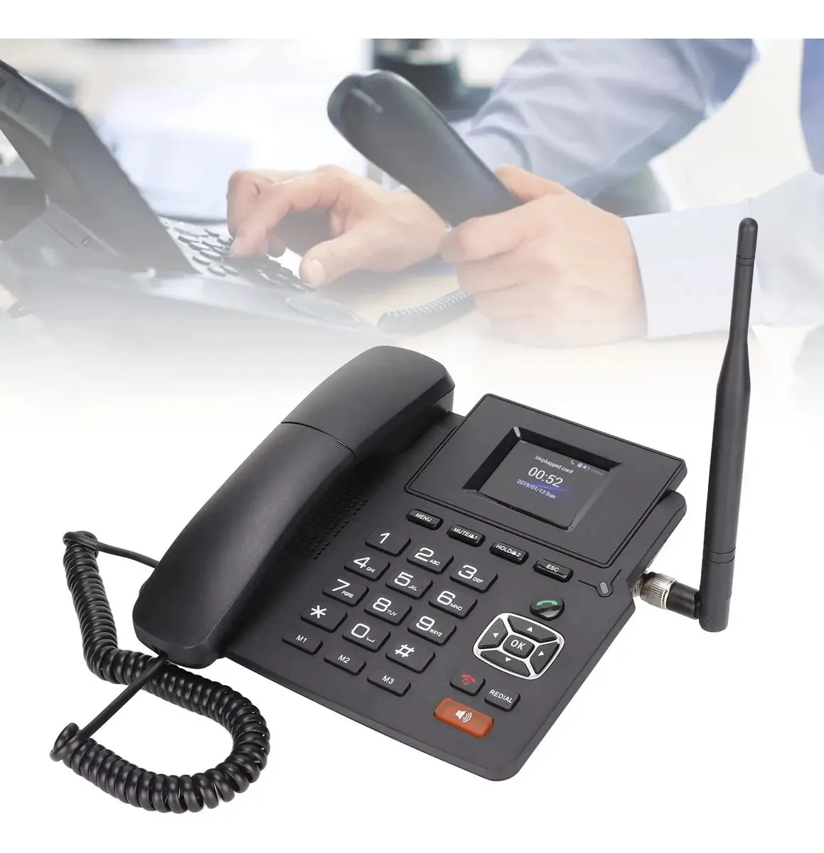 Baok Telefone Voip, Secretária Eletrônica Telefone Voip Sem Fio Com Tela Colorida De 2,4 100-240 V Para Empresas Para O Governo Para Escritórios (plugue Dos Eua)