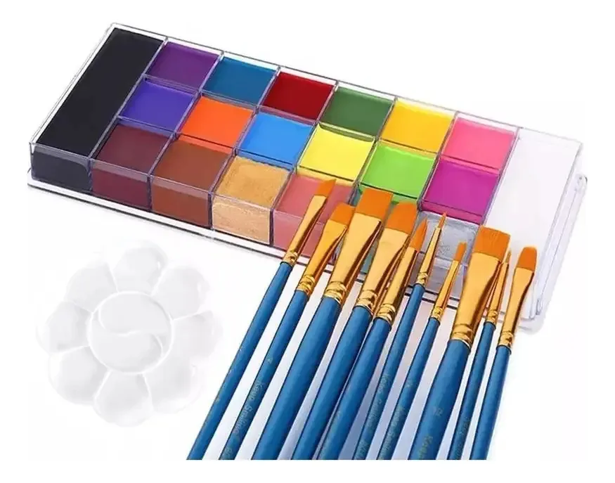 Kit de maquiagem FIVGACE — conjunto hipoalergênico de 12 peças para rosto e olhos com estojo, pincéis e aplicadores, livre de crueldade, 20 compartimentos, perfeito para todos os tipos de pele.