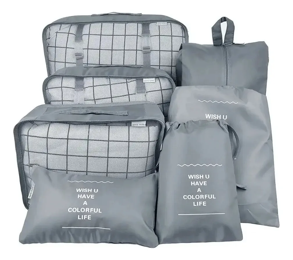 Bolsas de viagem, organizador de malas, bagagem, Lonk 7 é 1 cor cinza