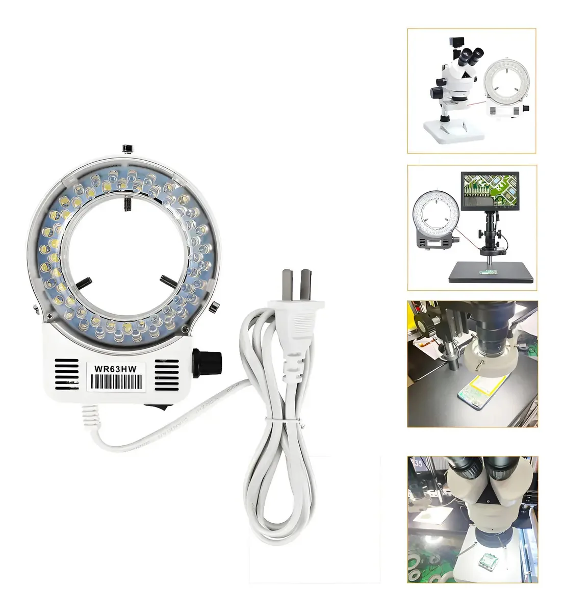 Luminária 56 Lâmpada LED de anel branco