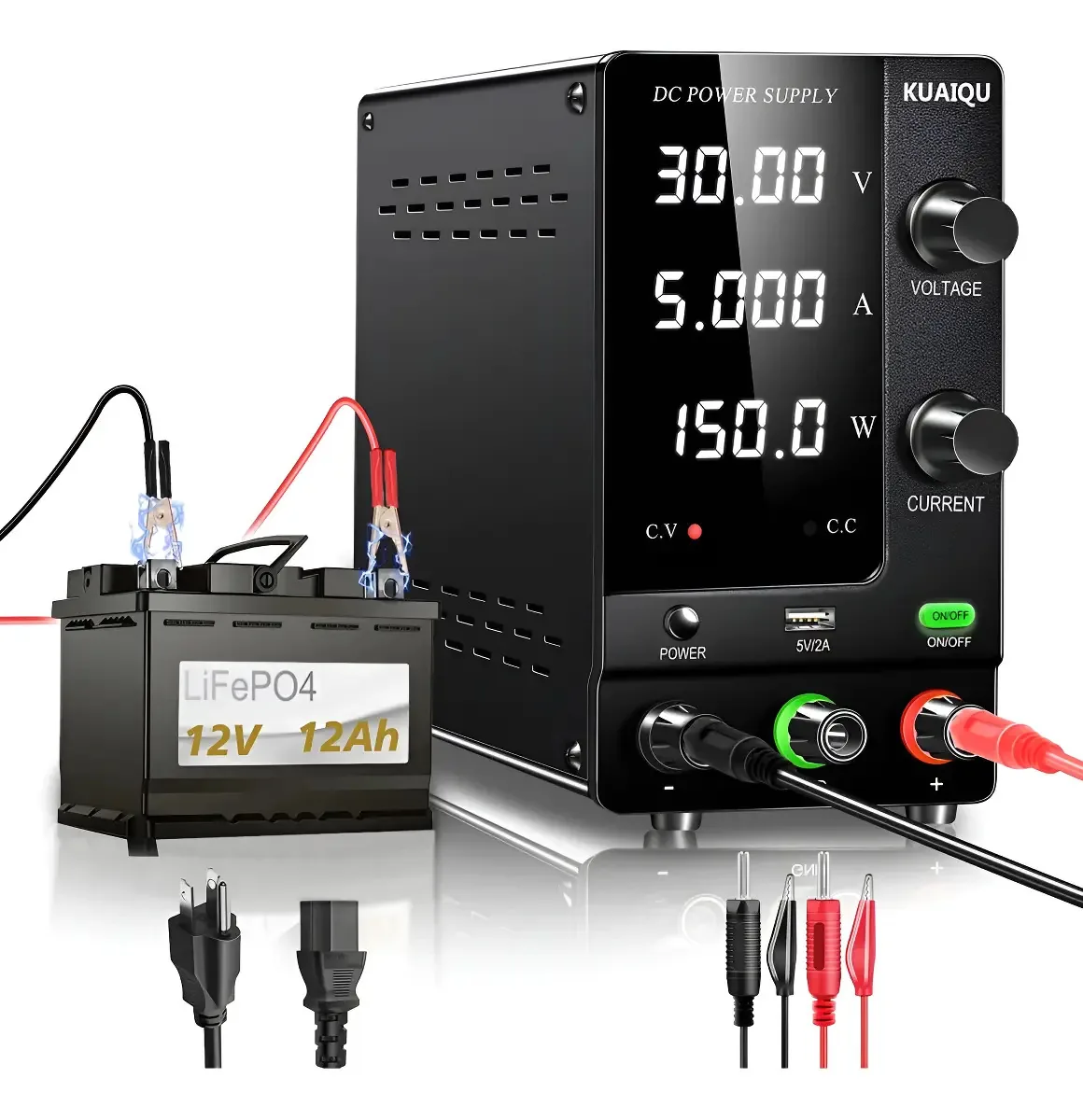 Fonte de alimentação ajustável de laboratório 30v 5a 150w