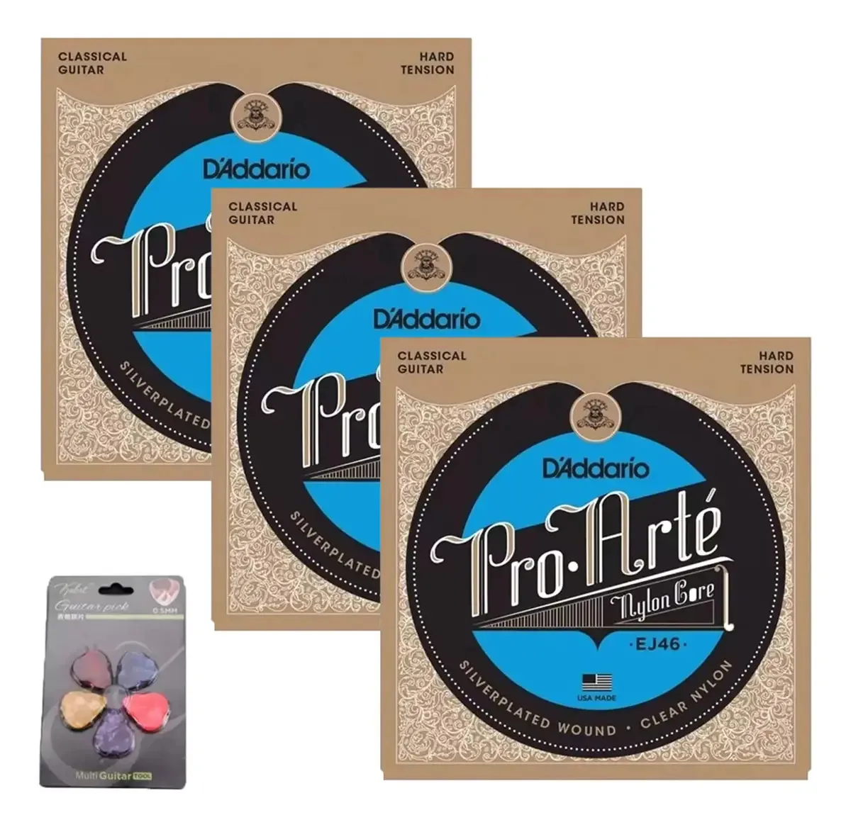 Corda de guitarra acústica D'addario Ej46 de 3 peças