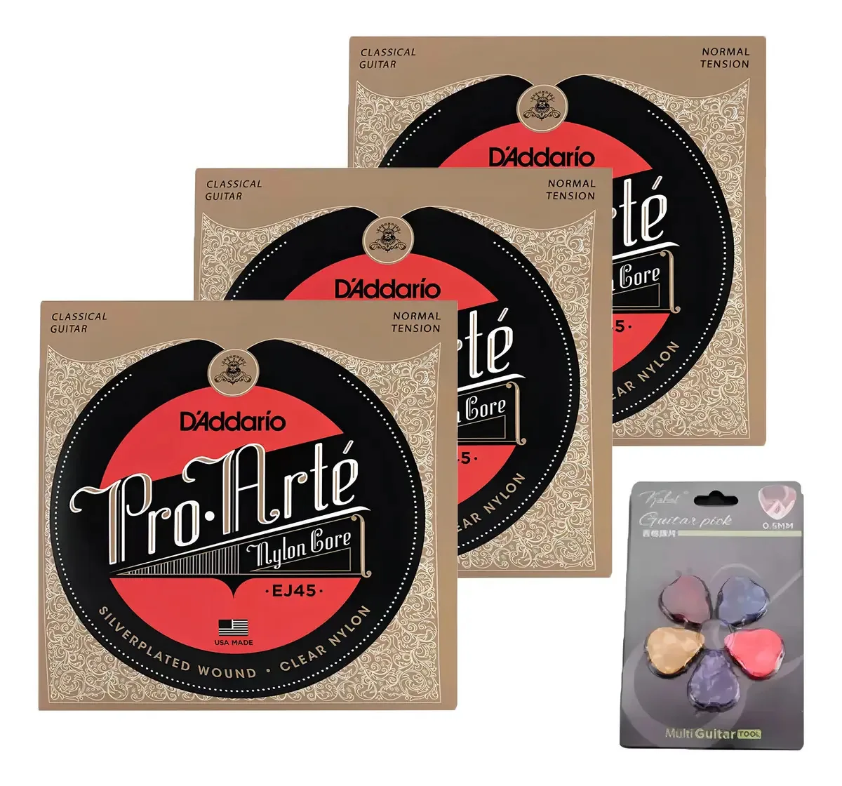 Corda de guitarra acústica D'addario Ej45 de 3 peças