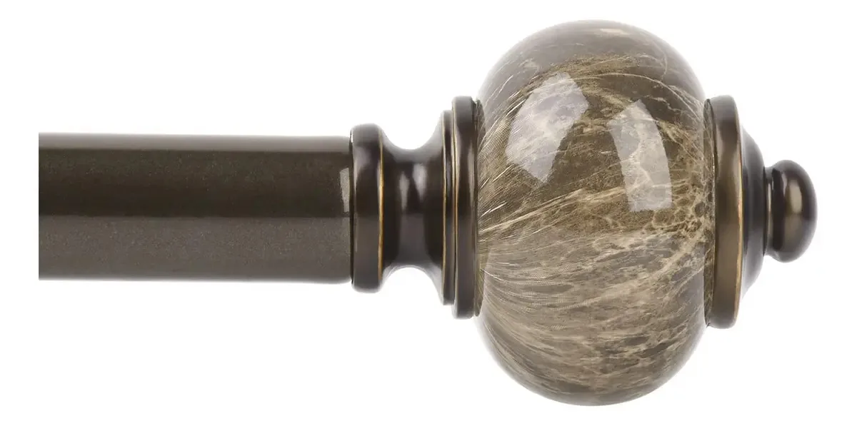 Varões de Cortina de Bronze Ajustáveis com Ponta de Mármore