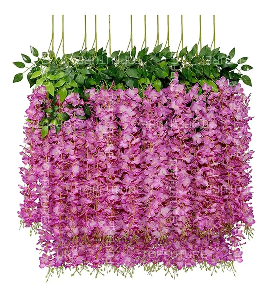 Glicínias Artificiais Flores Decoração Festa 12 Peças Cor Lavanda