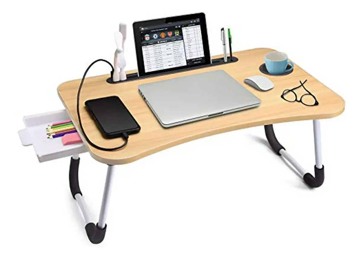 Mesa portátil para laptop Slendor com gaveta e suporte para PC