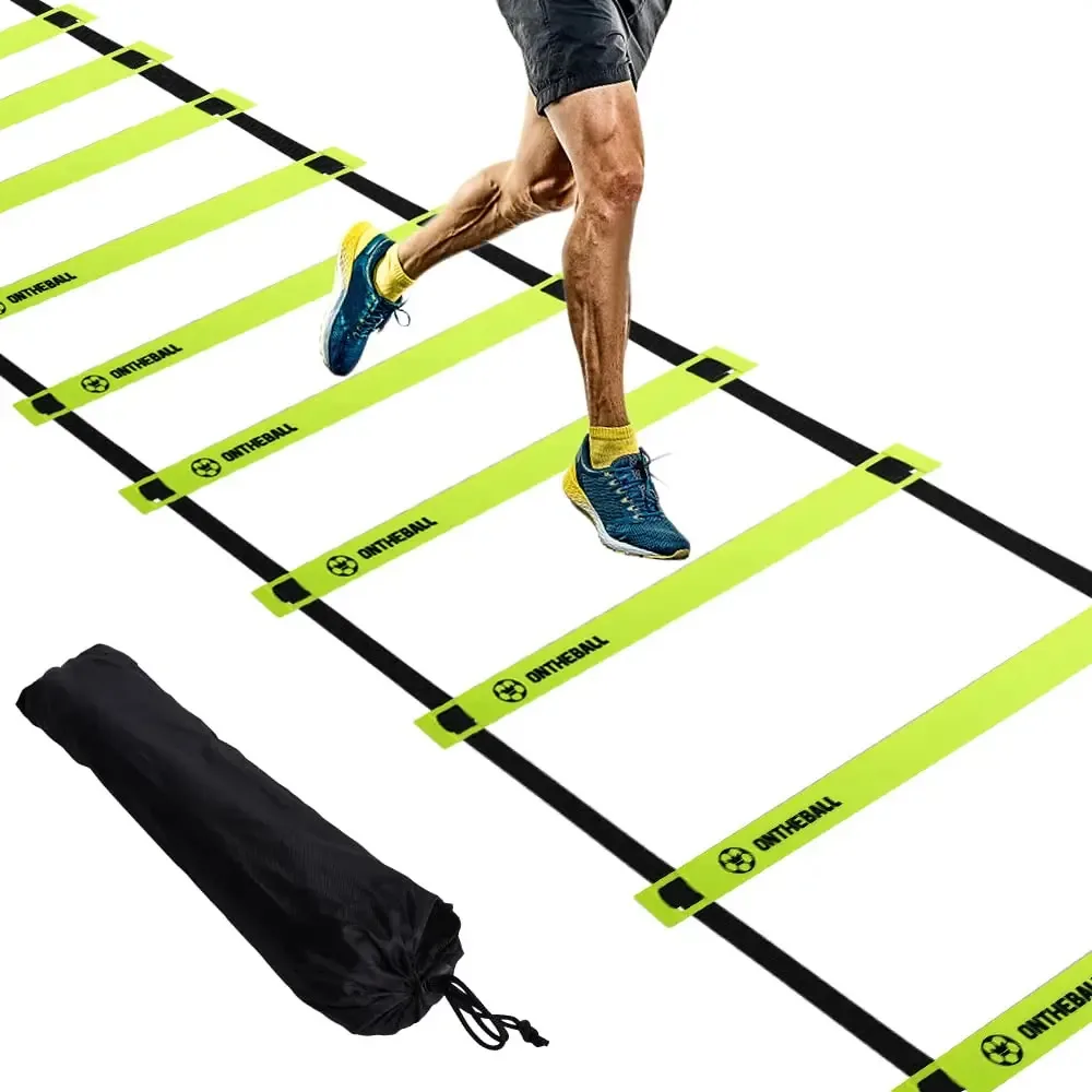 Equipamento de Treinamento de Velocidade para Escada de Agilidade, Escada de Treinamento Profissional de Plástico Reforçado, 2x5 Degraus Podem Ser Montados para Fazer 10 Degraus, Bolsa com Cordão