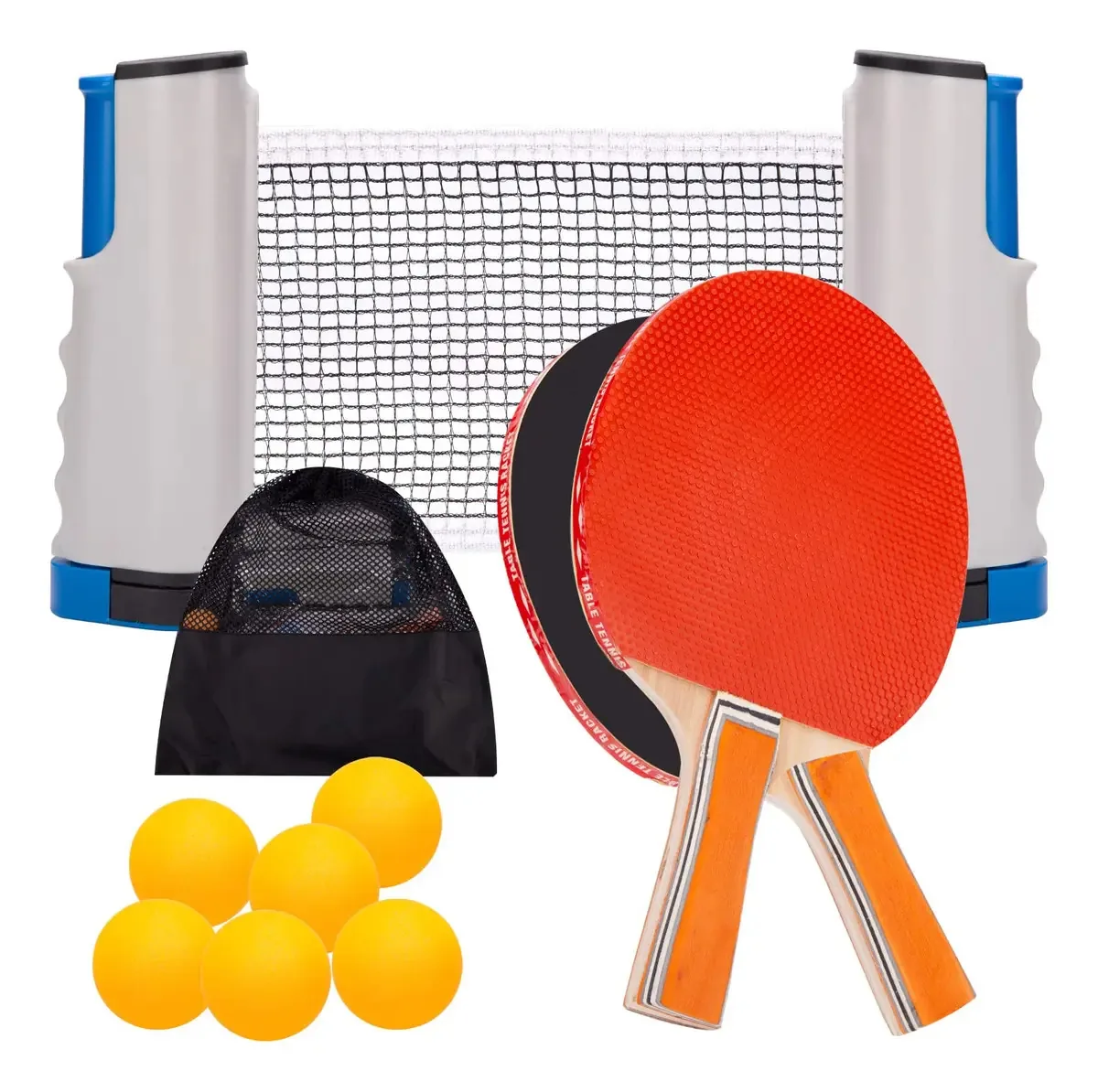 Cathit Rede De Ping Pong, Raquetes E Bolas Conjunto - Jogo Portátil De Tênis De Mesa Dobrável, 2 Raquetes 3 Bolas De Ping Pong 1 Rede Retrátil Para Atividades Internas E Externas