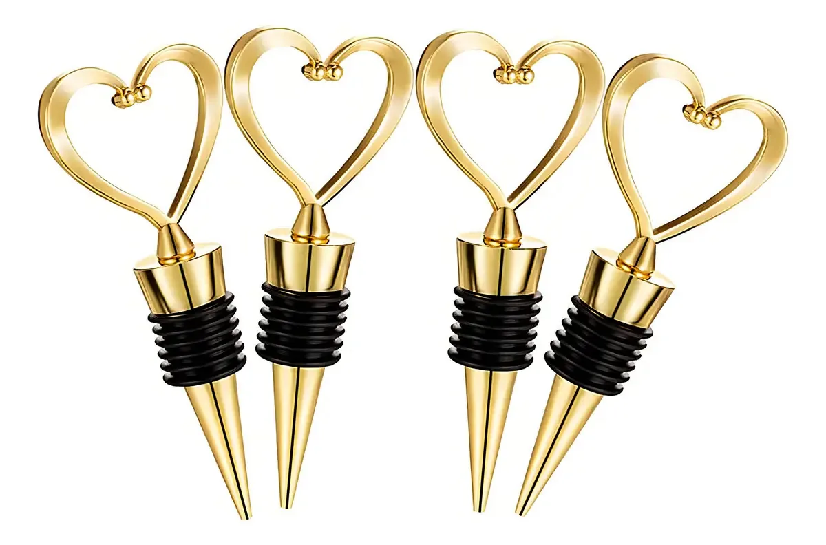 4 tampas de garrafa de vinho Steel Love Design