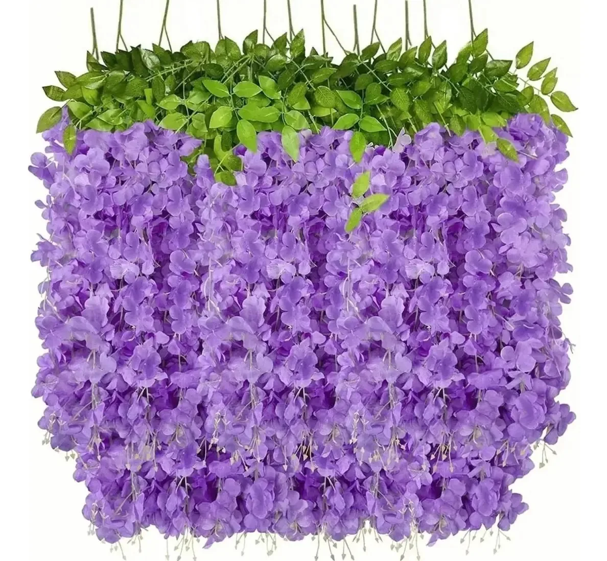 Glicínias Artificiais Flores Decoração Festa 12 Peças Cor Lilás