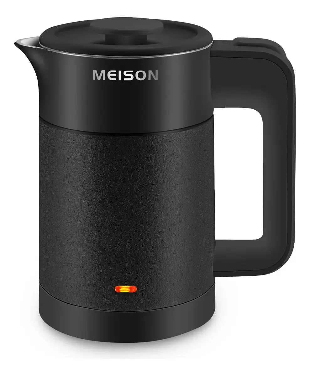 0.6 Pequenas chaleiras elétricas de aço inoxidável. Cor Preto