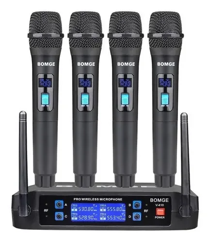 Microfones Bomge 410V Dinâmico Omnidirecional cor preto