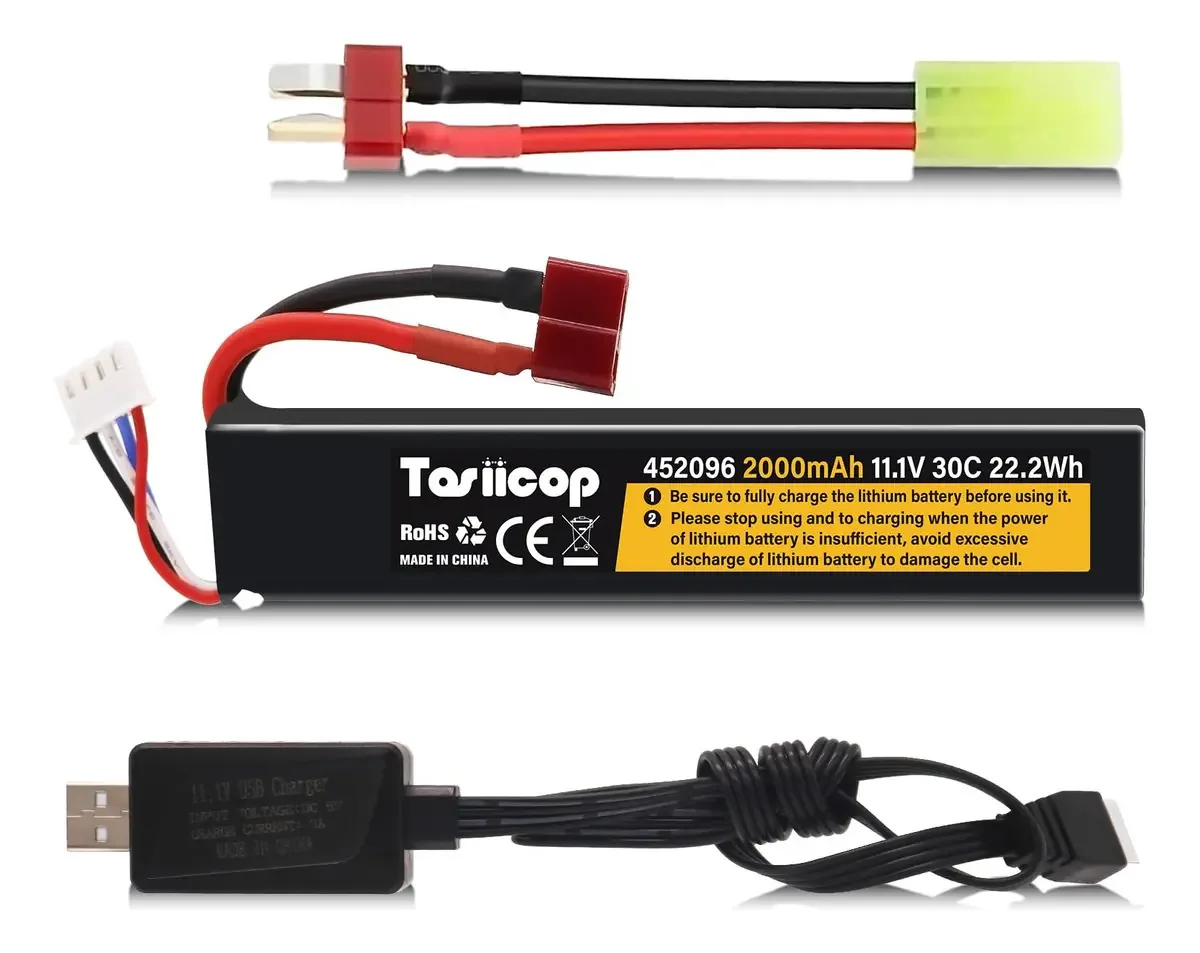 Tosiicop - Bateria Airsoft 11.1V 2000mAh - Baterias Lip