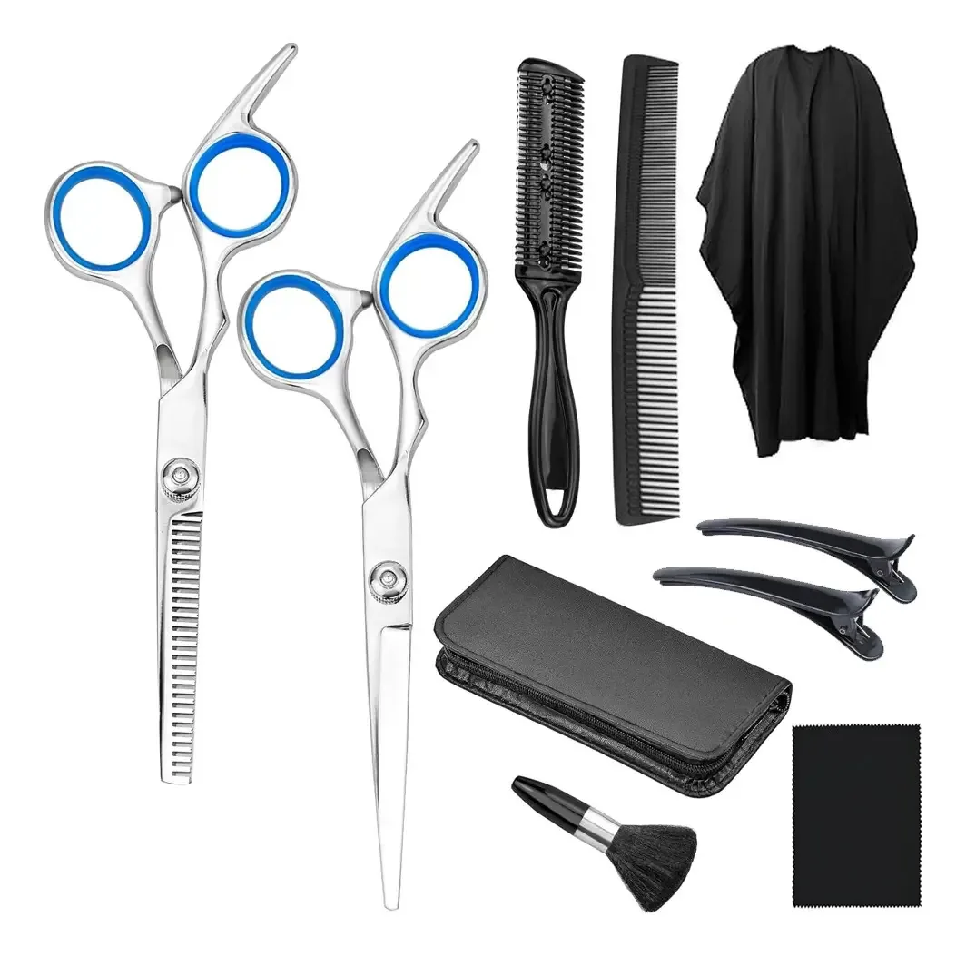 Kit 2 Tesouras Profissionais Navalha Cabeleireiro Barbeiro