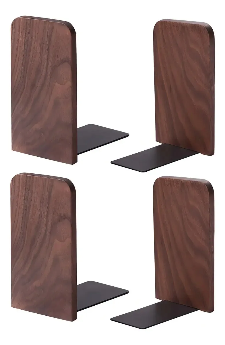 Extremidades de livros Muso Wood para prateleiras, porta-livros A