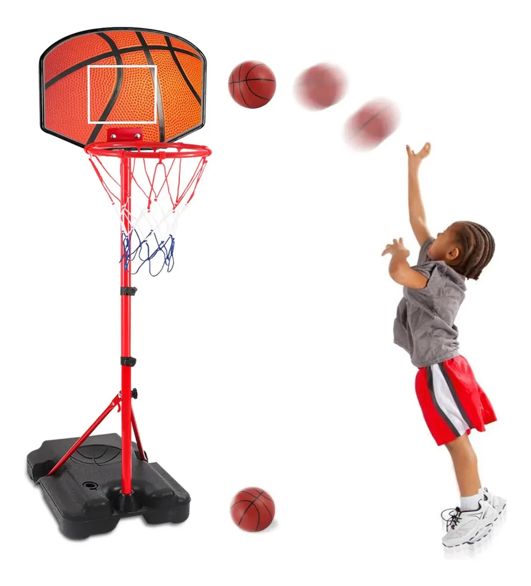 Cesta de Basquete Hieoby para Crianças, Altura Ajustável de