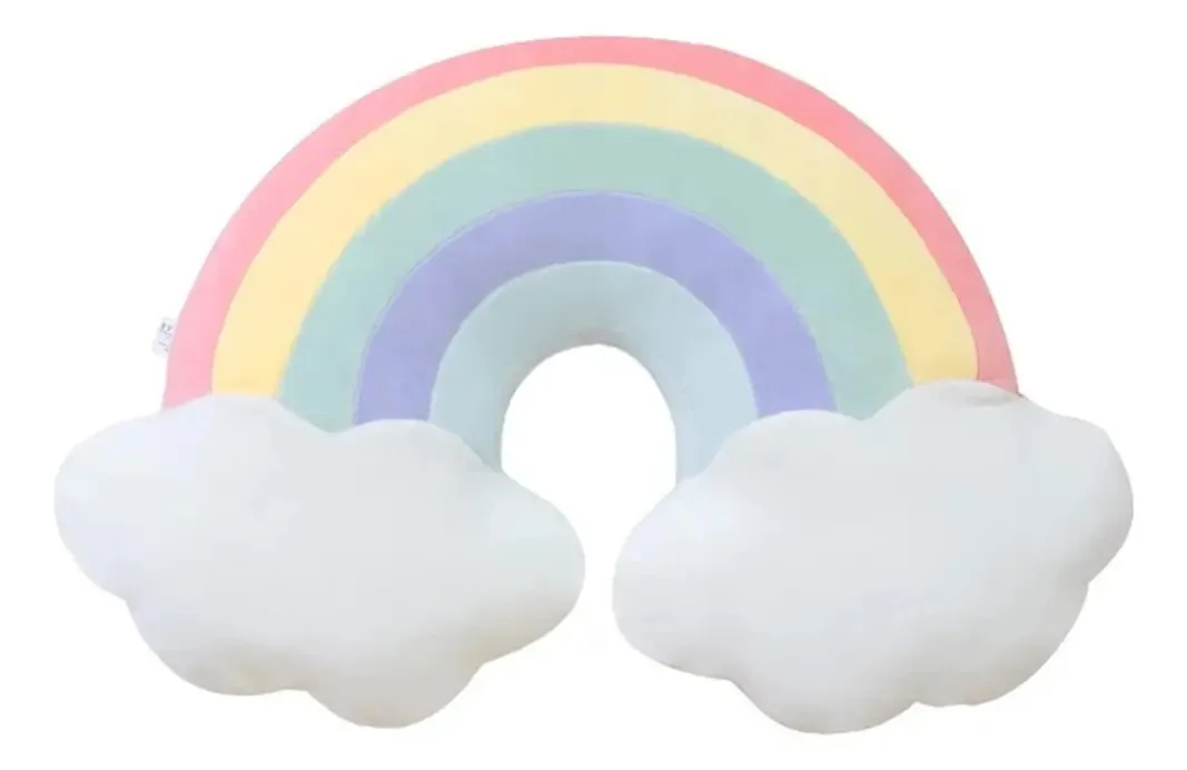 Almofada em forma de nuvem Jianeexsq Rainbow para casa