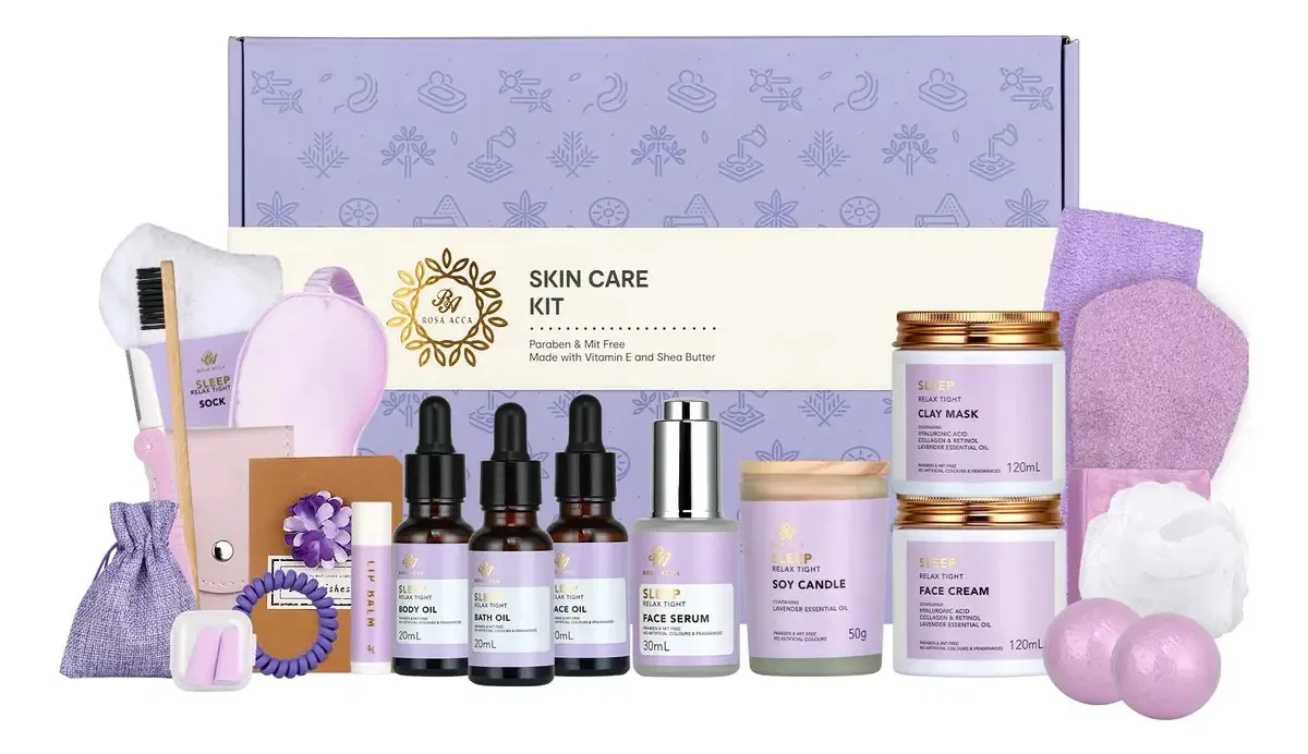 Kit de Cuidados com a Pele e Spa Ra Rosa Acca com Óleo