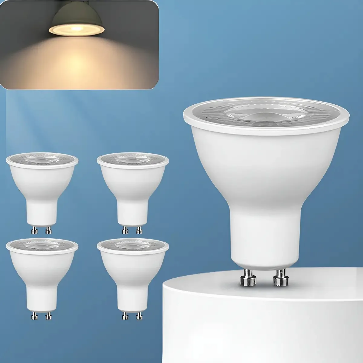 Pacote de lâmpadas LED Gu10 5w 3000k/6500k 4 lâmpadas