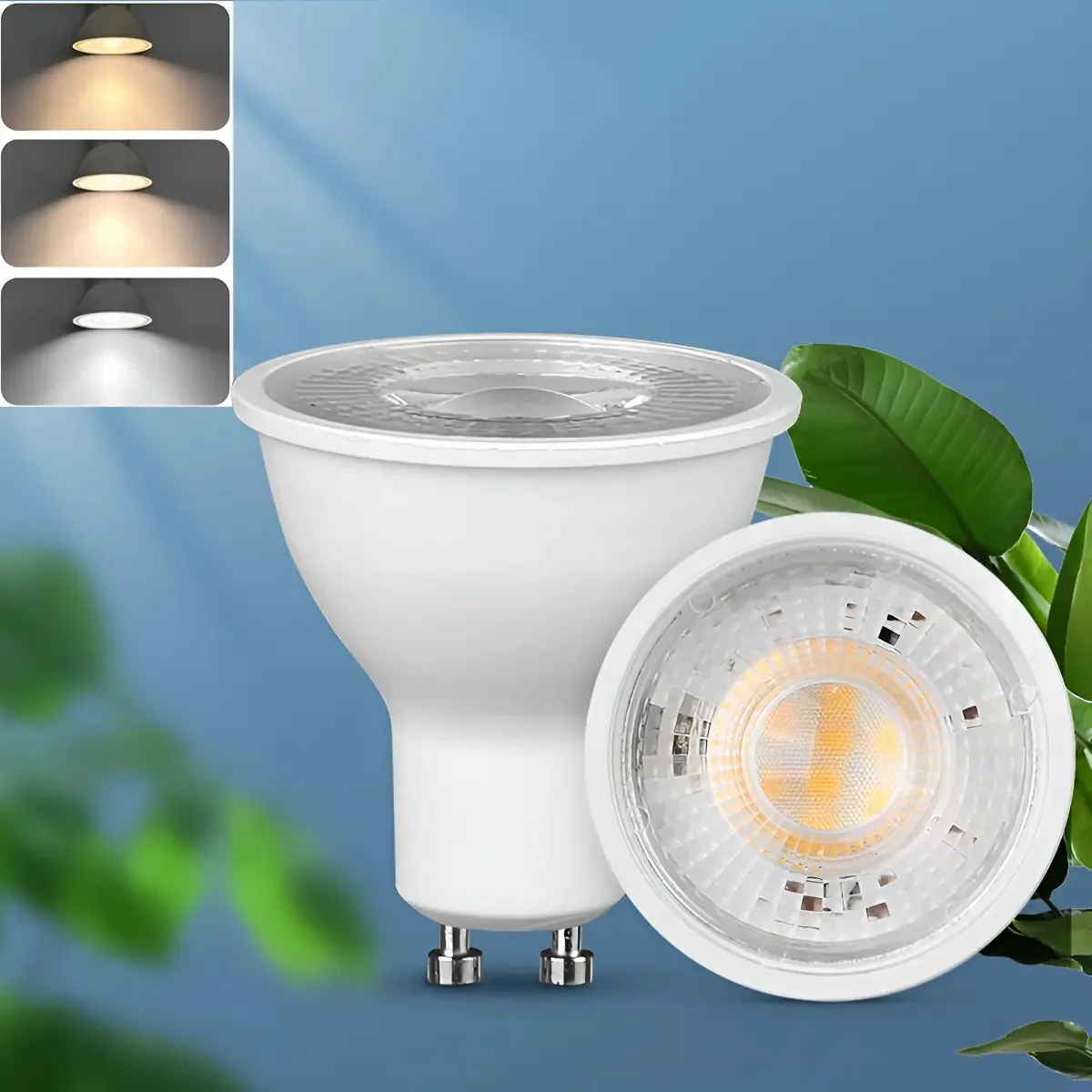 Pacote de lâmpadas LED Gu10 5w, 3 cct, 2 lâmpadas