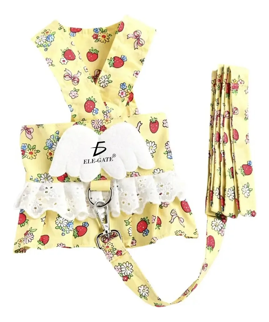 Adorável vestido de coleira para cães pequenos