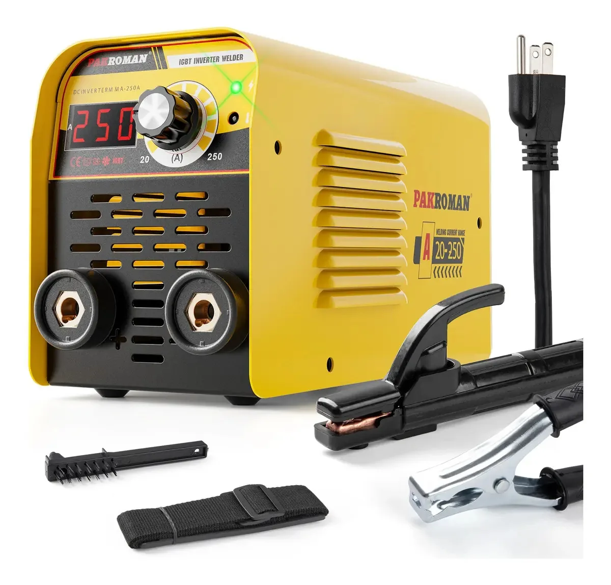 Máquina de solda inversora 250a Máquina de solda 50/60hz Cor amarela