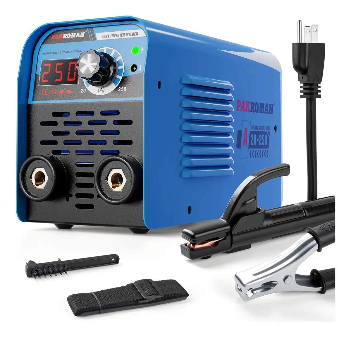 Máquina de solda inversora 250a Máquina de solda 50/60hz Cor azul
