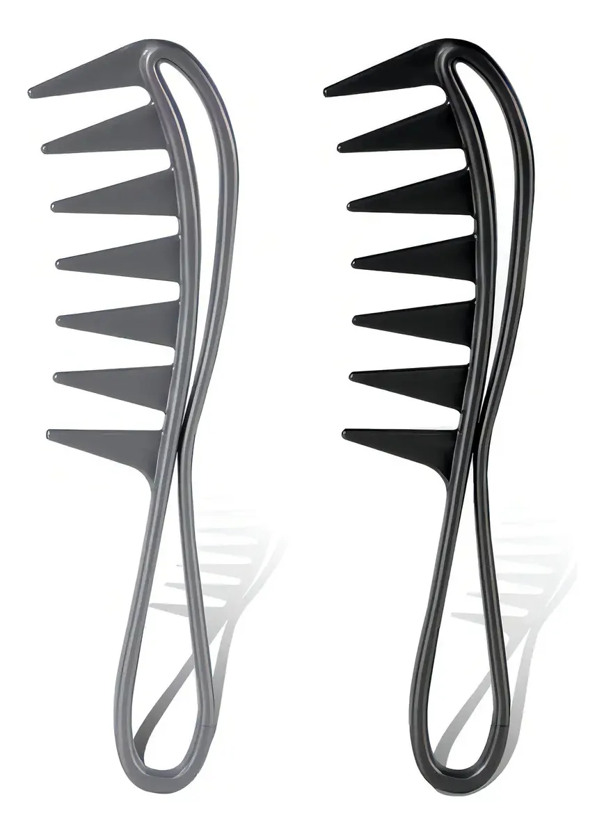 2 pentes de dentes largos, pentes de dentes grandes, pente