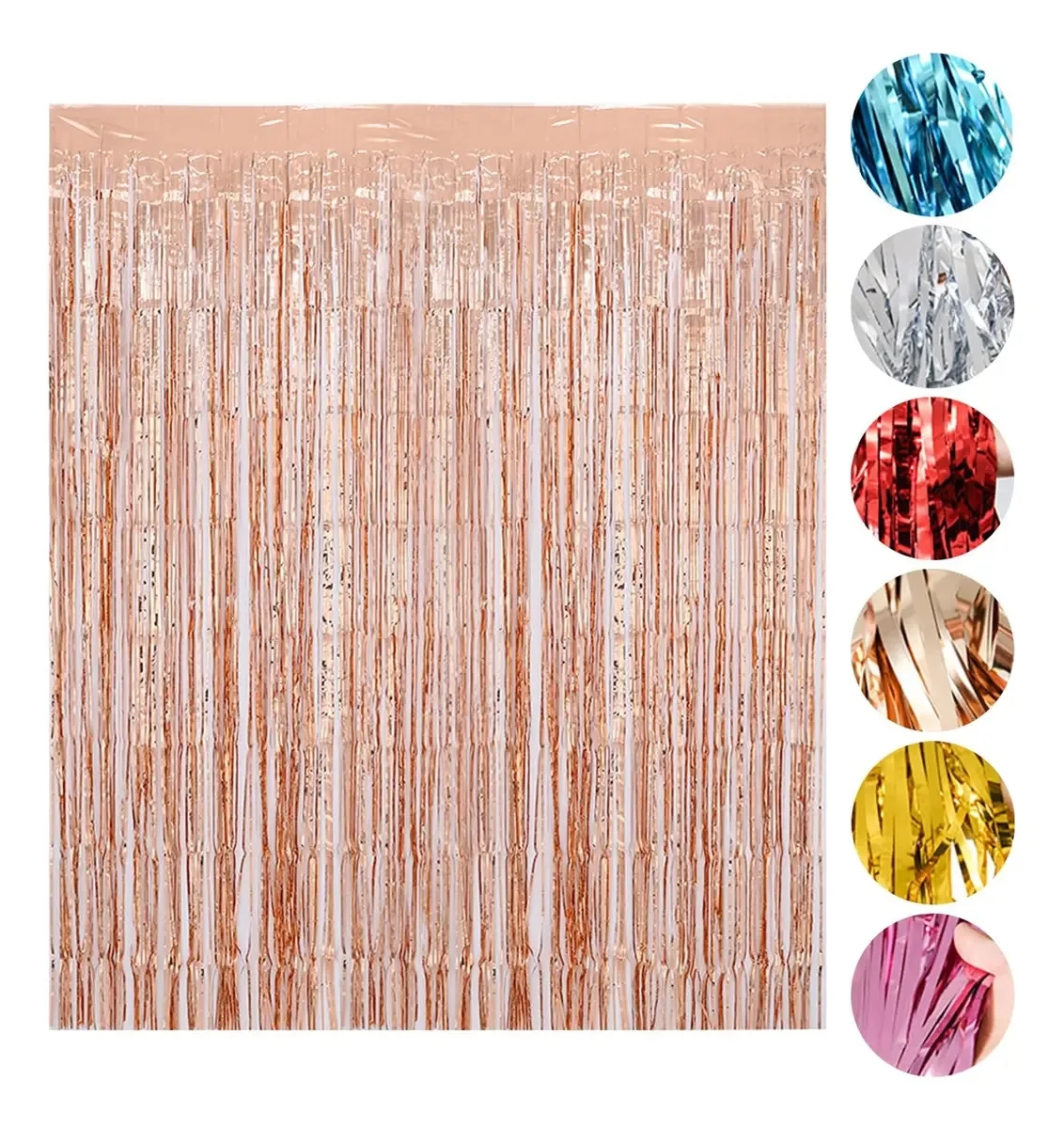 Cortinas de malha metálica para decoração de festas, 6 unidades