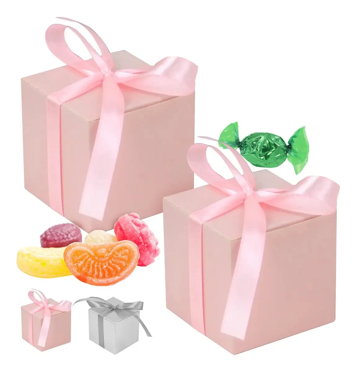 100 caixas rosa Aokun para caixas de doces