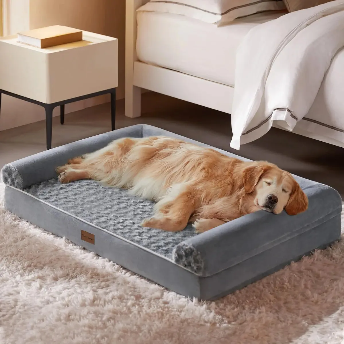 Bfpethome - Camas ortopédicas para cães grandes, Bed Pa. Cor: Cinza