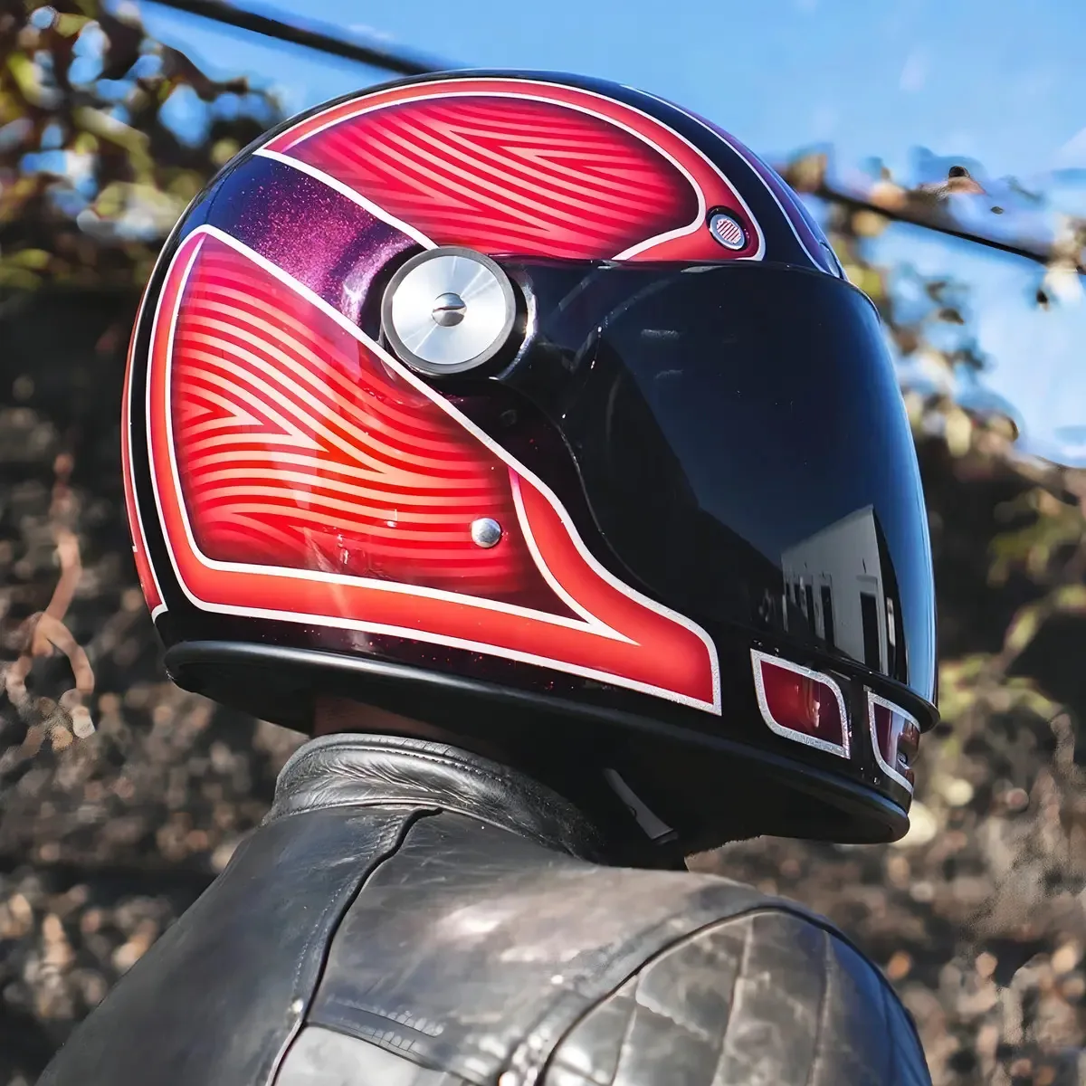 Capacete Bell Bullitt Ryder Gloss Red Com 2 Viseiras Cor Vermelho Tamanho do capacete 58