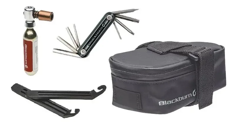 Bolsa de Selim para Bicicleta Kit de Ferramentas e Co2 Preto Blackbu
