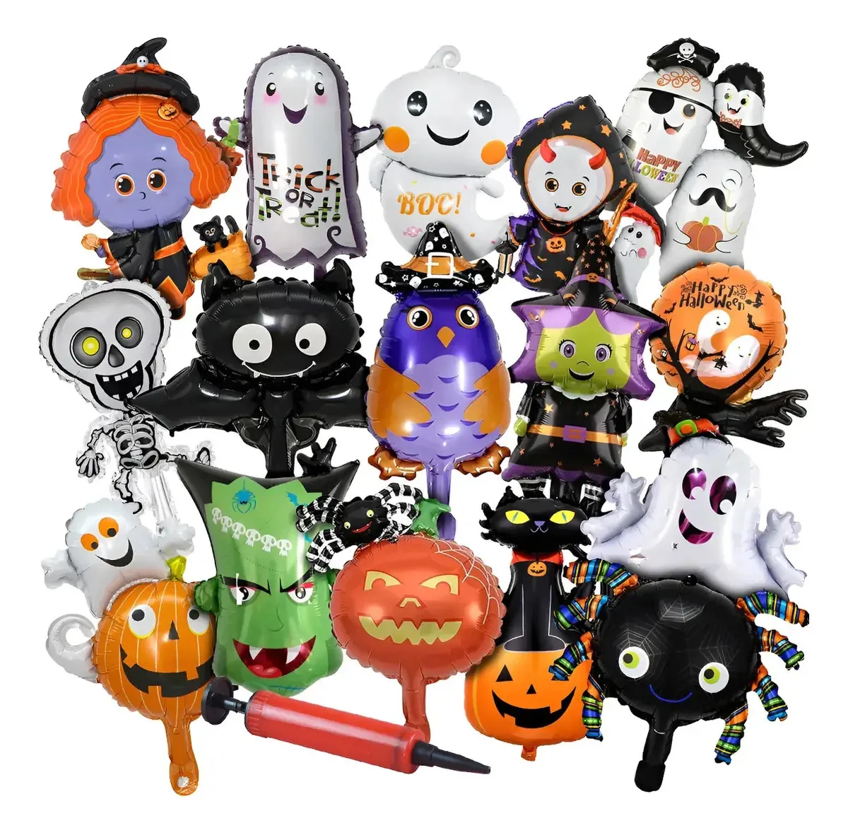 Kit 48 de decoração de Halloween e Dia dos Mortos: balões+inflador