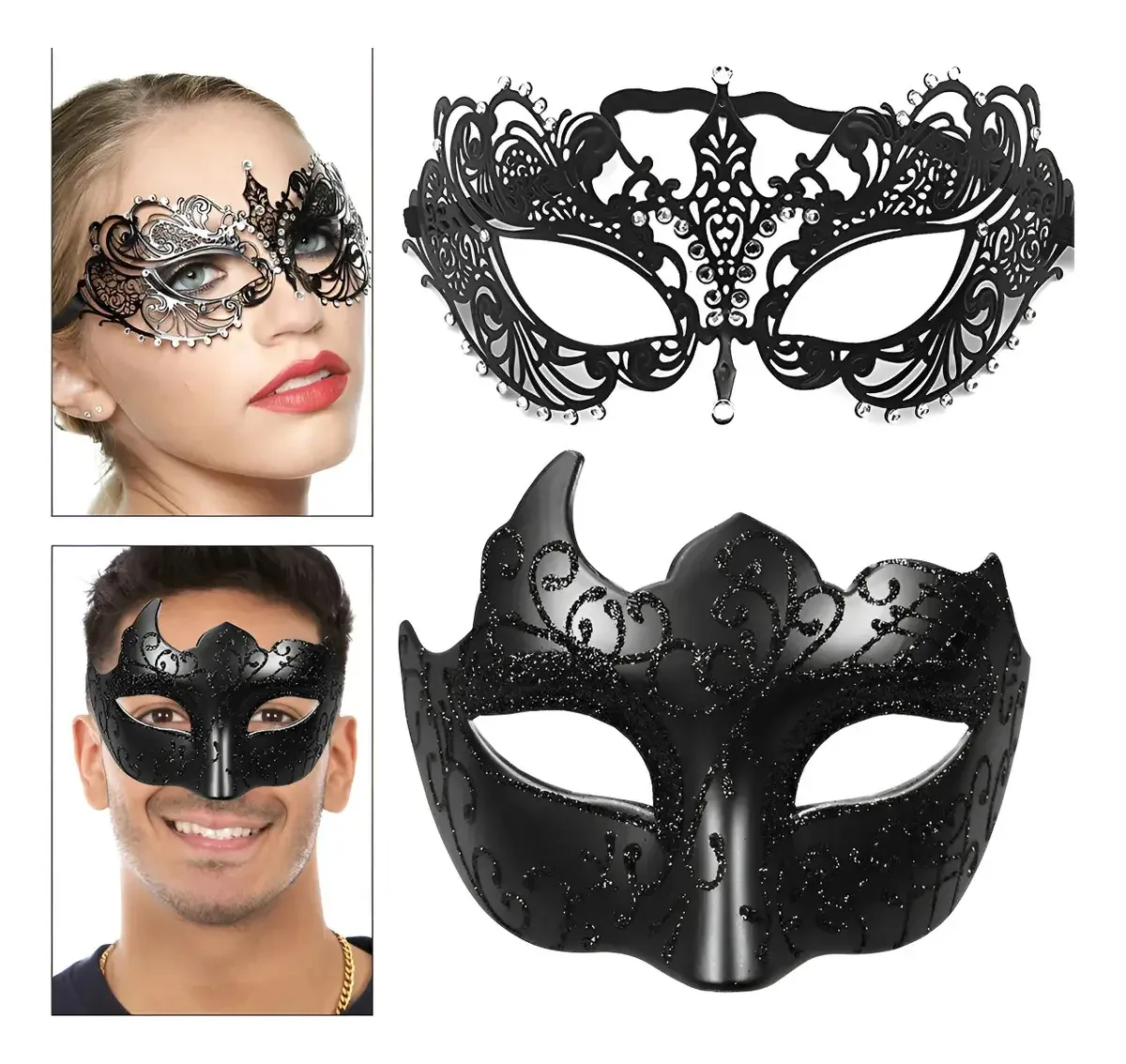 2 máscaras, máscaras de festa, Halloween, cosplay, casal, carnaval