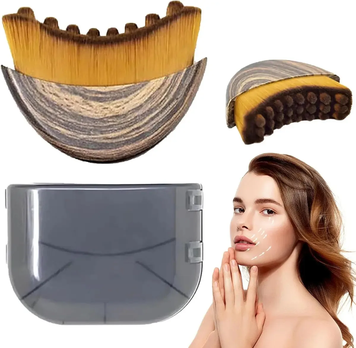 RUISHIDA Lymphatic Contour Face Brush Para Beleza Do Pescoço E Rosto, Beleza E Relaxamento Dos Músculos Faciais, Design Ergonômico, Ajuste Preciso À Pele, Presentes Para Mulheres