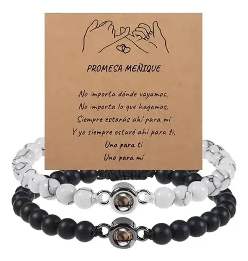 Pulseiras de 2 peças para casais, joias, presentes femininos e masculinos