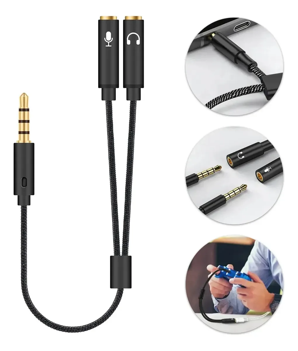 Cabos e adaptadores para fones de ouvido Luchefat pretos
