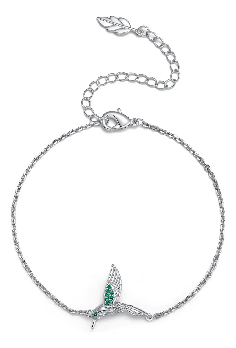 Pulseiras, pulseiras, pulseiras para mulheres, beija-flor, cor prata, diâmetro 8, comprimento, 20 cm